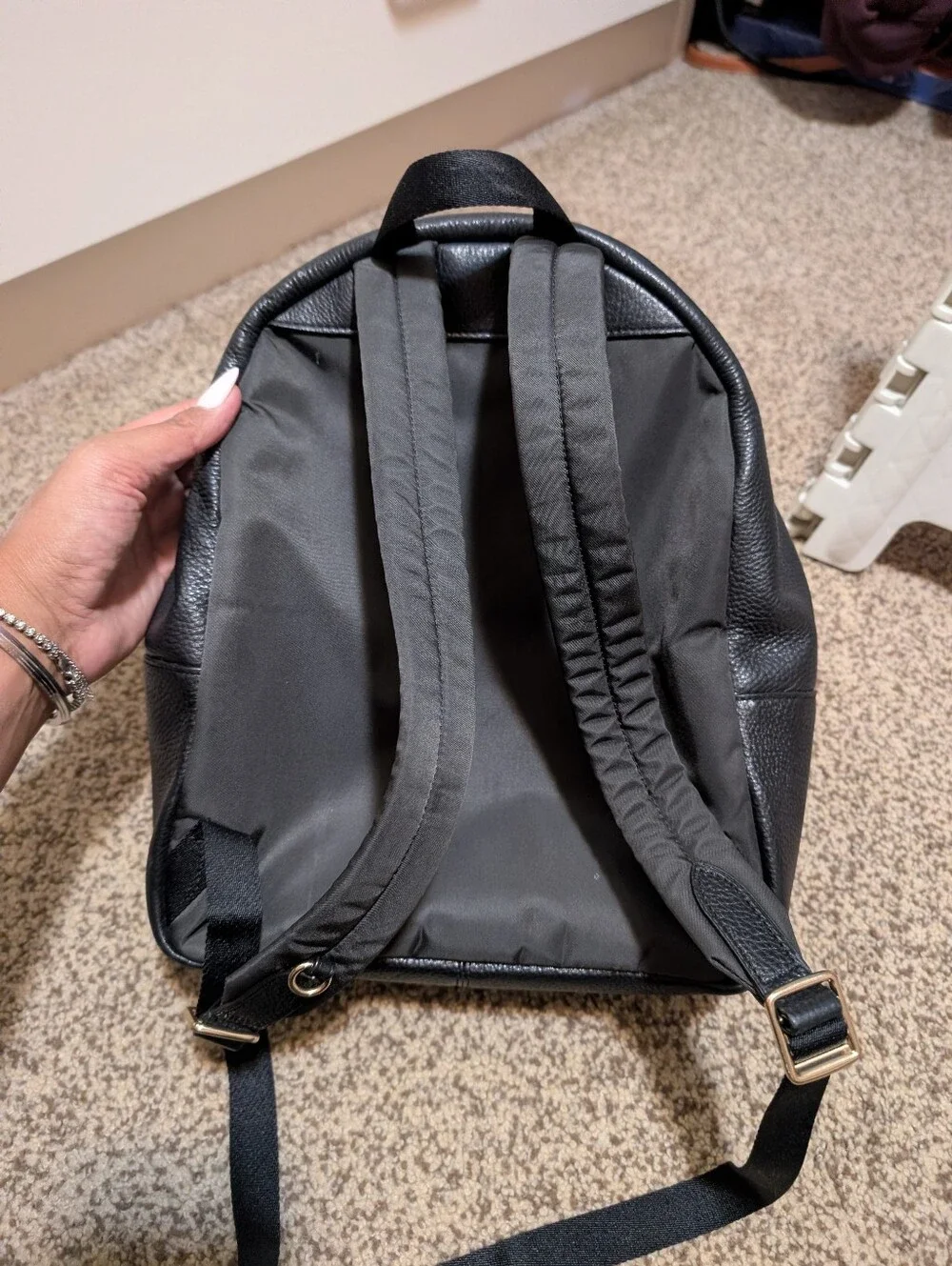 Coach Black Pebbled Leather Backpack with Gold Hardware